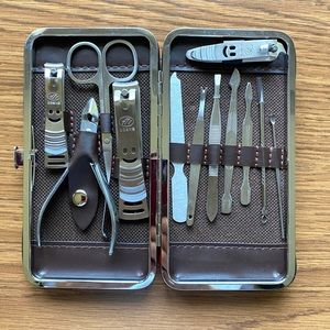 New! 12-piece Manicure/Pedicure Kit with Red Case